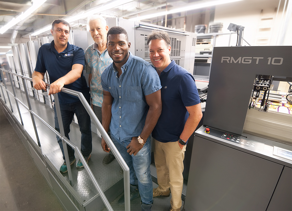 Left to right: Albert Insua, Miguel Insua, Yasiel Puig and Eric Insua